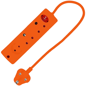 Electricmate Orange 3-Way Multiplug with Overload Protection