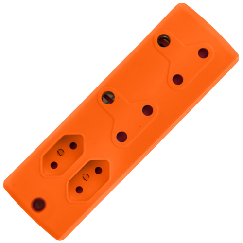 Electricmate Orange 4 Way Adaptor, 2 x 16A + 2 x 5A Electricmate Orange 4 Way Adaptor, 2 x 16A + 2 x 5A