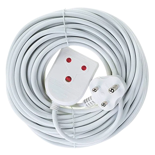 Electricmate White Extension Lead 20 Metre, 10 Amp with 1.0mm Cord