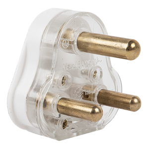 Electricmate White Plastic Plug Top with Brass Pins 16 Amp