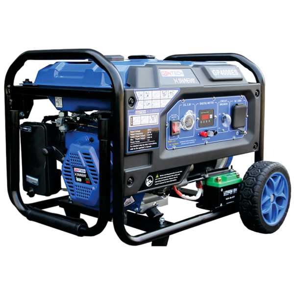 Gentech 3.5kVA 4 Stroke Push Start Petrol Portable Generator GP4000ES