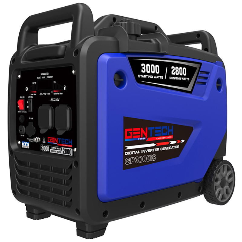 Gentech 3kVA Digital Pure Sine Wave Petrol Inverter Generator GP3000IS, Recoil