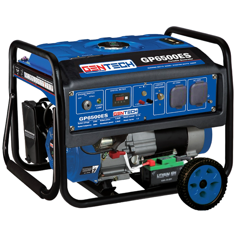 Gentech 5.5kVA Key Start Electric 4 Stroke Petrol Portable Generator GP6500ES