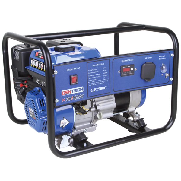 Gentech Tradesman 2.2kVA Recoil 4 Stroke Petrol Portable Generator GP2500C