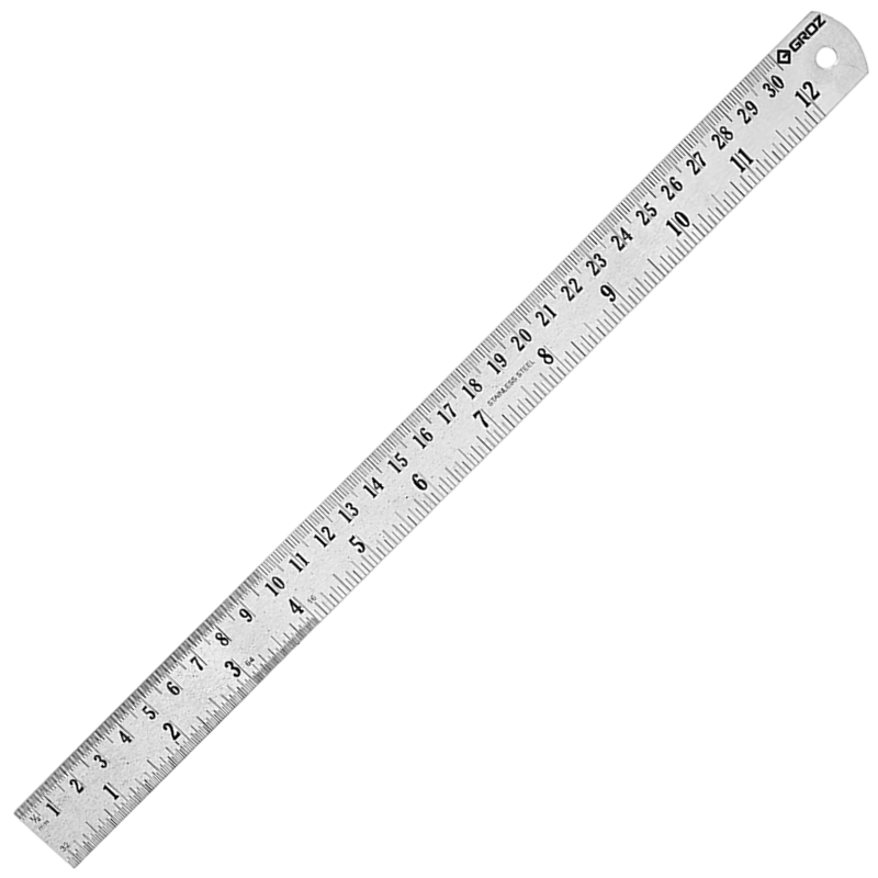 Groz Stainless Steel Ruler 300mm SR300