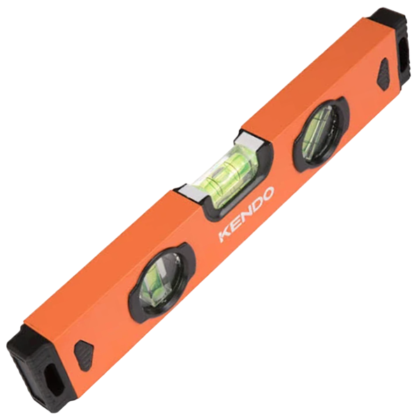 Kendo Aluminium Orange and Black Spirit Level 400mm, 35352