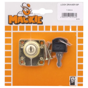 Mackie Brass Plated Drawer Lock 22mm x 19mm