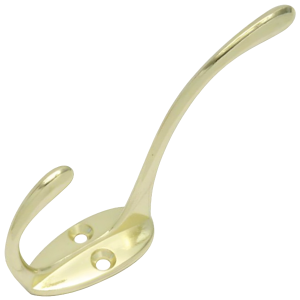 Mackie Brass Plated Hat and Coat Hook, 127mm