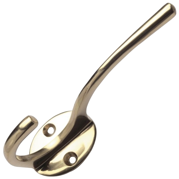 Mackie Brass Plated Hat and Coat Hook BP, 150mm