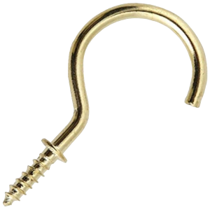 Mackie Brass Plated Round Cup Hooks 25mm, 20 Piece