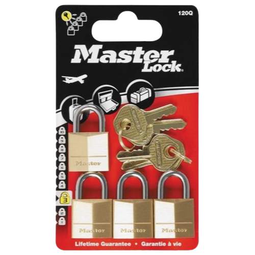 Master Lock Brass Padlock Keyed Alike 20mm 208003, Pack of 4