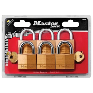 Master Lock Brass Padlock Keyed Alike 40mm 400020, Pack of 6