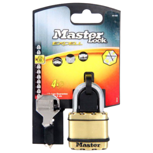 Master Lock Excell Brass Laminated Cover Octagonal Padlock 45mm 455000