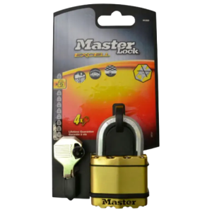 Master Lock Excell Brass Laminated Cover Octagonal Padlock 50mm 455003