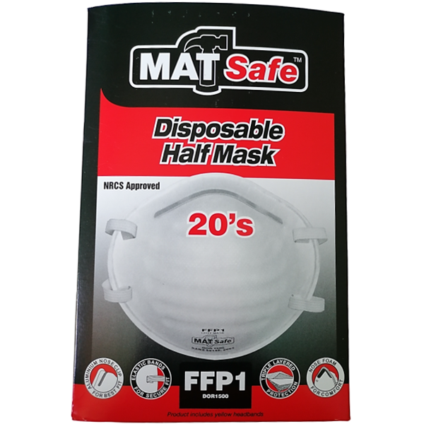 Matsafe Industry FFP1 Dust Mask, Pack of 20