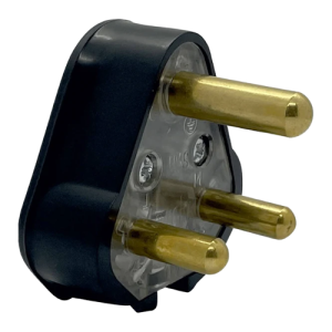 Mts Black Rubber Plug Top with Brass Pins 16 Amps