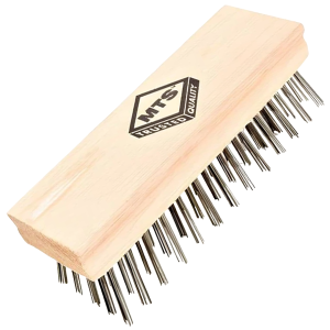 Mts Block Steel Wire Brush with Wooden Handle, Coarse