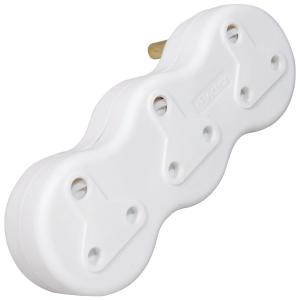 Mts Elec 3 x 3-Pin 16A Adaptor, White