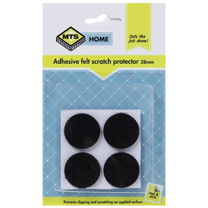 Mts Home Adhesive Felt Scratch Protector 28mm, 4 Piece