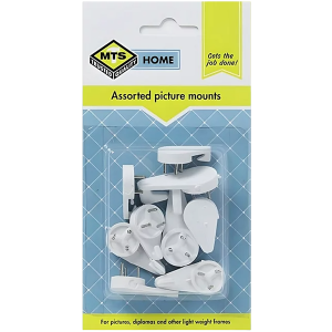 Mts Home Assorted White Plastic Oval Picture Mounts, 9 Piece