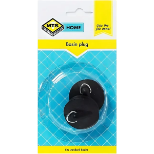 Mts Home Black Rubber Basin Plug, 2 Piece