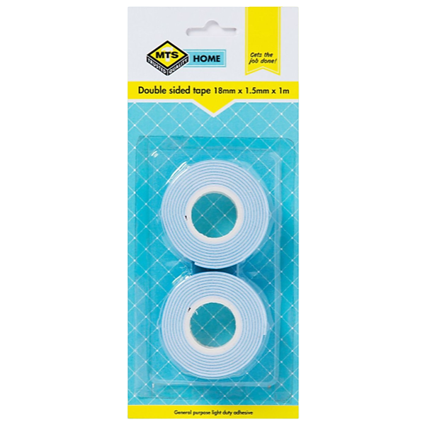 Mts Home Double Sided Tape 18mm x 1.5mm x 1m, 2 Piece