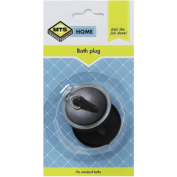 Mts Home Standard Black PVC Bath Plug, 2 Piece