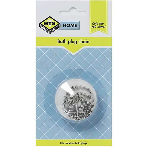 Mts Home Standard White PVC Bath Plug and Chain