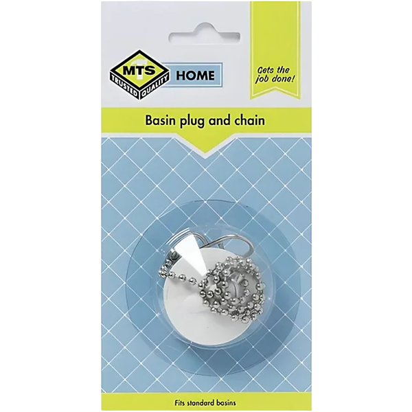 Mts Home White Basin Plug and Chain