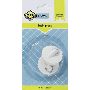 Mts Home White PVC Basin Plug, 2 Piece