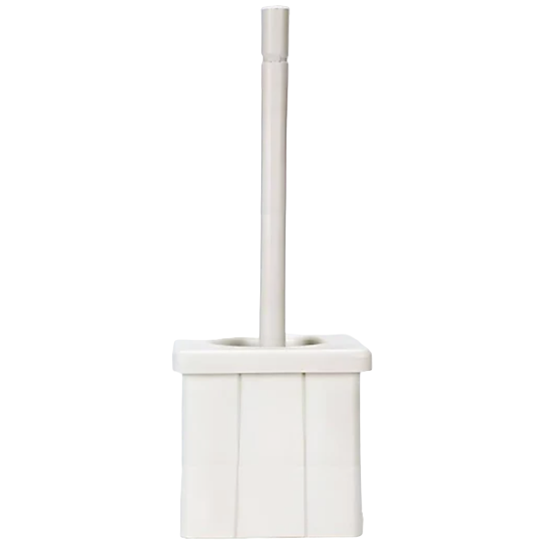 Mts Home White Wooden Toilet Brush and Holder