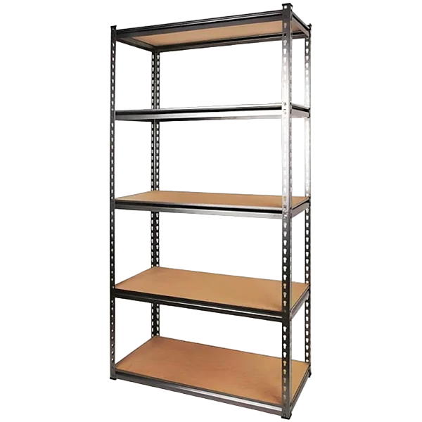 Mts Steel Storage Frame with Wooden Shelves 86.5 x 35.5 x 183cm, 5 Tier