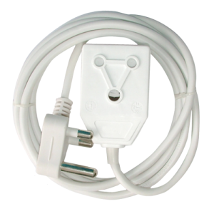 Mts White Extension Lead 3 Metre, 10A with 1.0mm Cord