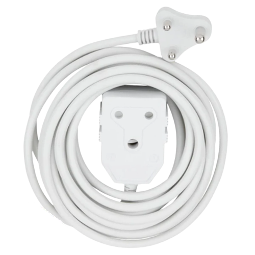 Mts White Extension Lead 5 Metre, 10A with 1.0mm Cord