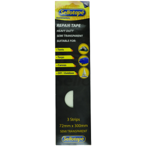 Sellotape Heavy Duty Repair Tape, Pack of 3 x Strips