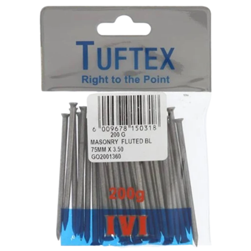 Tuftex Masonry Fluted Nail 75mm x 3.5mm, 200g