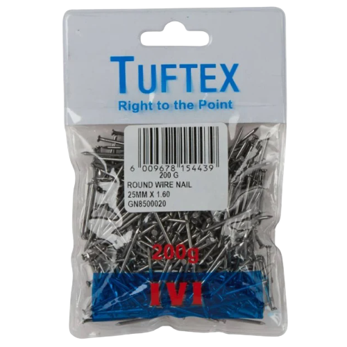 Tuftex Round Wire Nail 25mm x 1.6mm, 200g