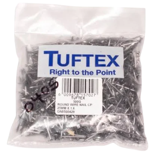 Tuftex Round Wire Nail 25mm x 1.6mm, 500g