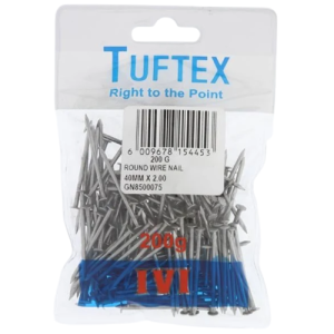 Tuftex Round Wire Nail 40mm x 2.0mm, 200g