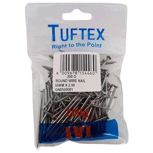 Tuftex Round Wire Nail 50mm x 2.5mm, 200g Tuftex Round Wire Nail 50mm x 2.5mm, 200g