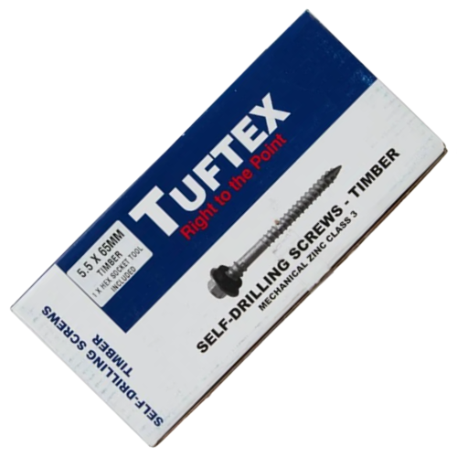 Tuftex Self Drill Screws Timber 5.5mm x 65mm, Pack of 100