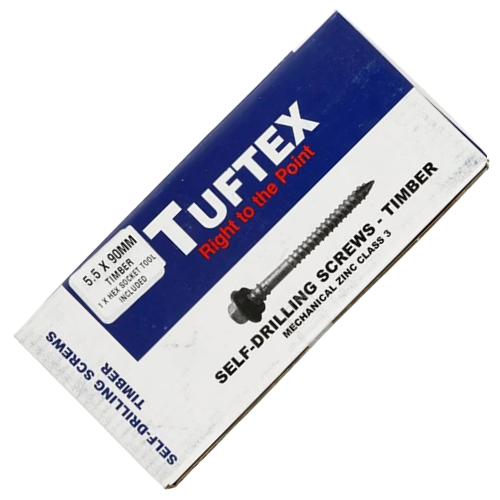 Tuftex Self Drill Screws Timber 5.5mm x 90mm, Pack of 100