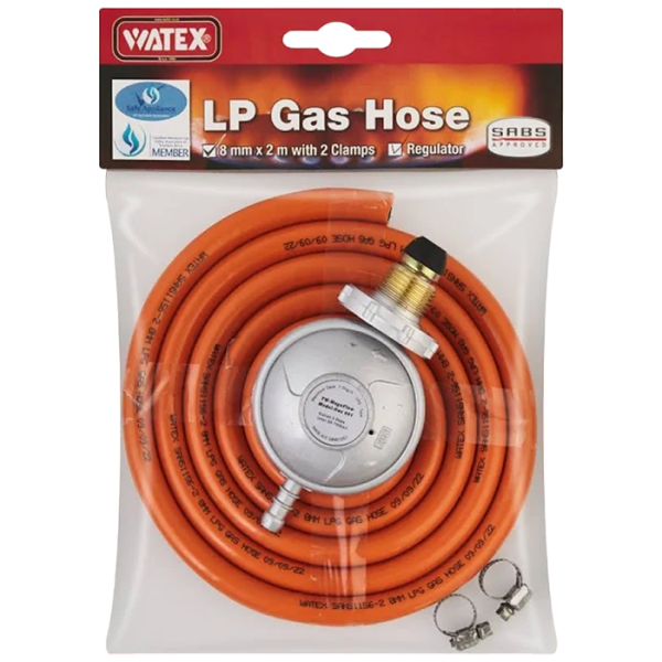 Watex LPG Gas Hose with Regulator and Clamps