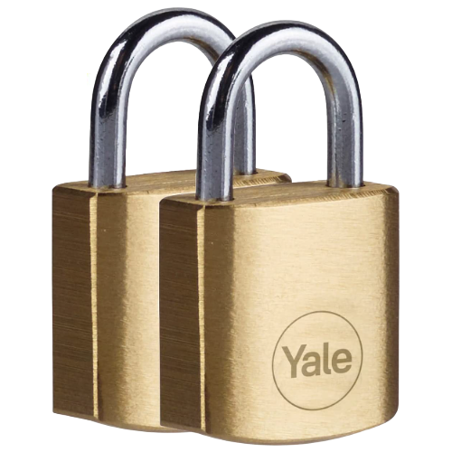 Yale Brass Padlocks 20mm 2 Pack Y110B-20-111-2