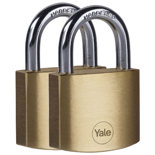 Yale Brass Padlocks 40mm 2 Pack Y110B-40-122-2