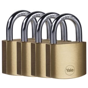 Yale Brass Padlocks 40mm 4 Pack Y110B-40-122-4