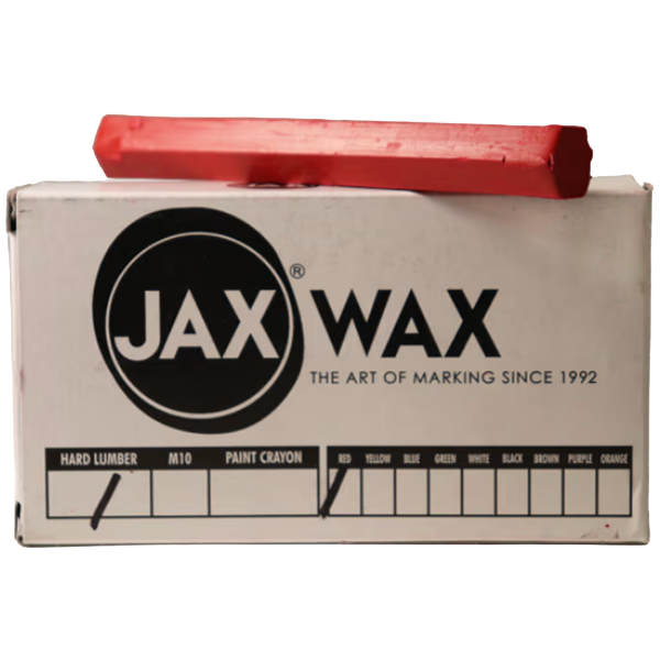 Jaxwax Red Hard Lumber Crayon, 10 Per Pack