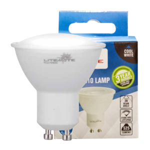 Litemate GU10 COB LED Lamp, 7 Watt, Cool White