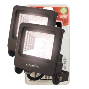 Litemate Led Floodlight, 10 Watt Twin Pack