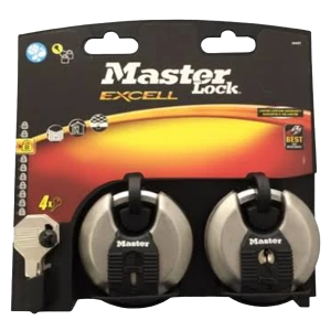 Master Lock Discus Keyed Alike 70mm, Pack of 2 MA450021 M40EURT